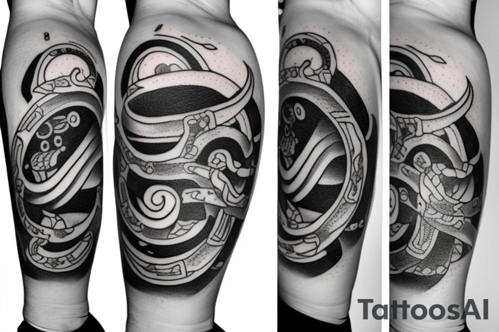 anchor within yin yang tattoo idea