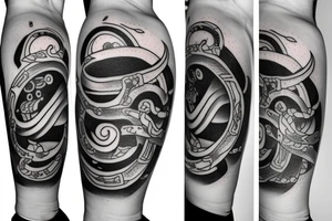 anchor within yin yang tattoo idea