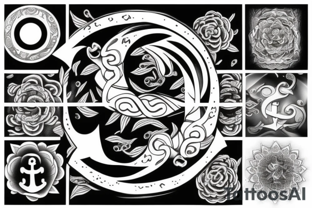 anchor within yin yang tattoo idea