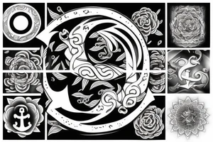anchor within yin yang tattoo idea
