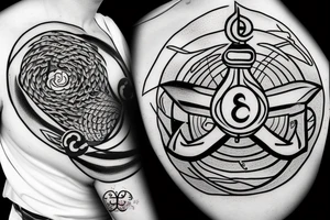 anchor within yin yang depicting the duality of nature but strengthened by the anchor of life tattoo idea