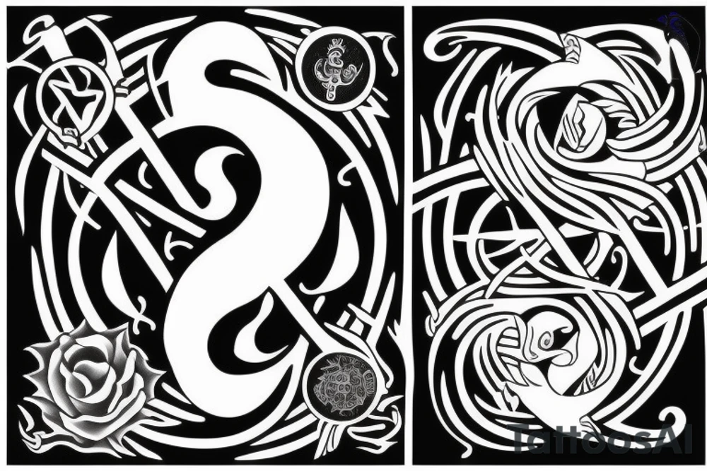anchor within yin yang depicting the duality of nature but strengthened by the anchor of life tattoo idea
