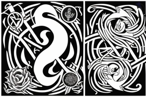 anchor within yin yang depicting the duality of nature but strengthened by the anchor of life tattoo idea