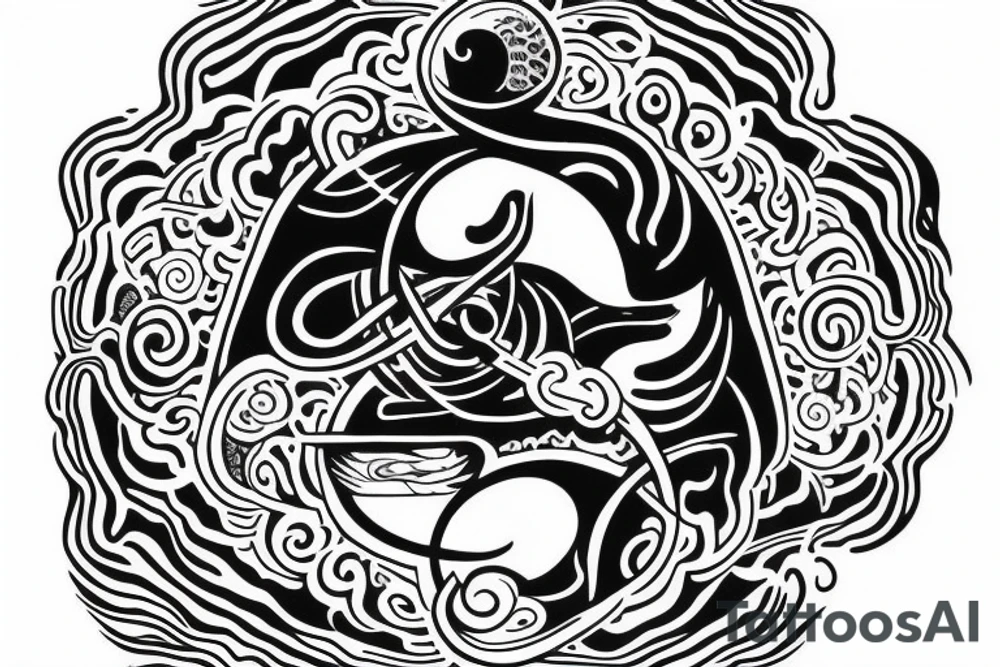 anchor within yin yang depicting the duality of nature but strengthened by the anchor of life tattoo idea