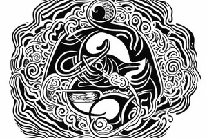 anchor within yin yang depicting the duality of nature but strengthened by the anchor of life tattoo idea
