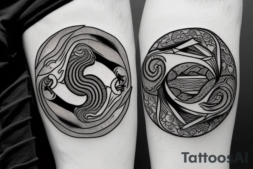 anchor within yin yang depicting the duality of nature but strengthened by the anchor of life. Add eagle head to the anchor ends tattoo idea