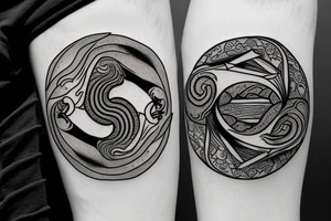 anchor within yin yang depicting the duality of nature but strengthened by the anchor of life. Add eagle head to the anchor ends tattoo idea