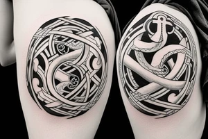 anchor within yin yang depicting the duality of nature but strengthened by the anchor of life. tattoo idea