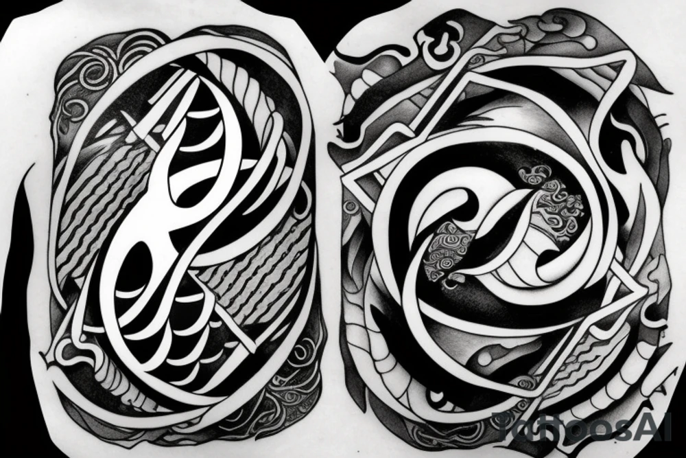 anchor within yin yang depicting the duality of nature but strengthened by the anchor of life. Encapsulate all within a loop tattoo idea