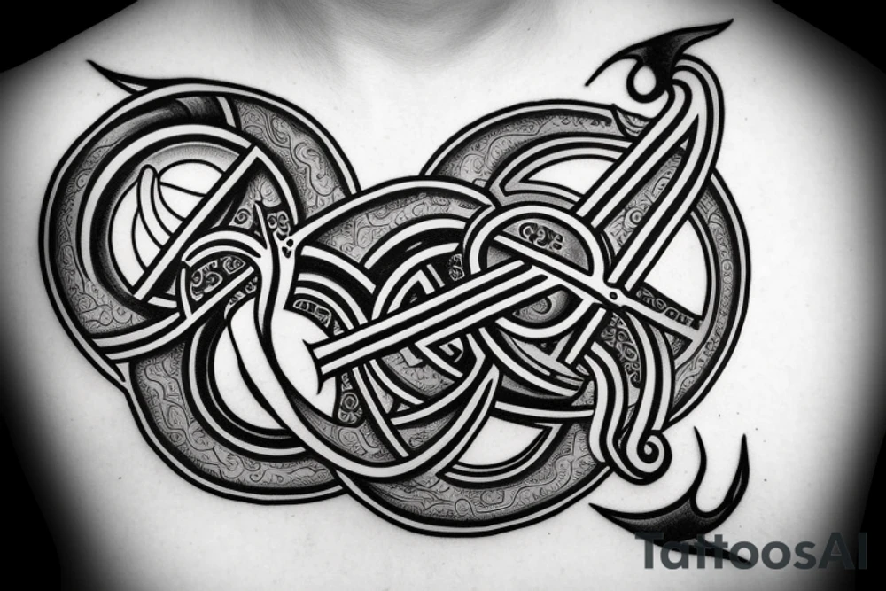 anchor within yin yang depicting the duality of nature but strengthened by the anchor of life. Encapsulate all within a loop tattoo idea