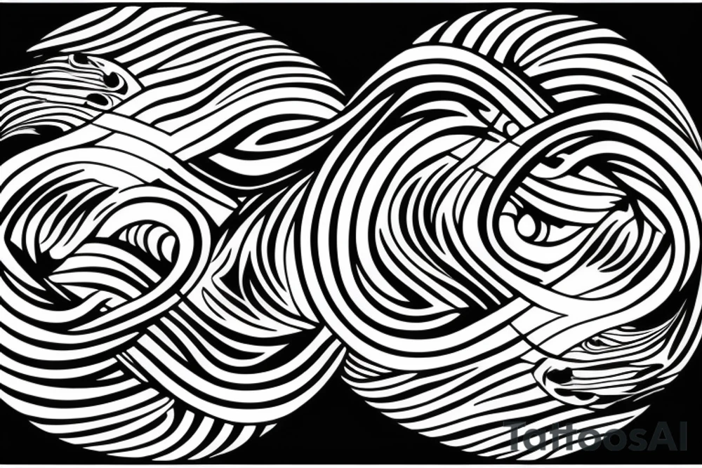 waves within yin yang depicting the duality of nature but strengthened by the anchor of life. Encapsulate all within a loop tattoo idea