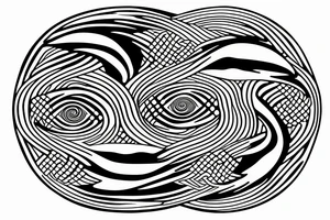 waves within yin yang. Encapsulate all within a loop tattoo idea