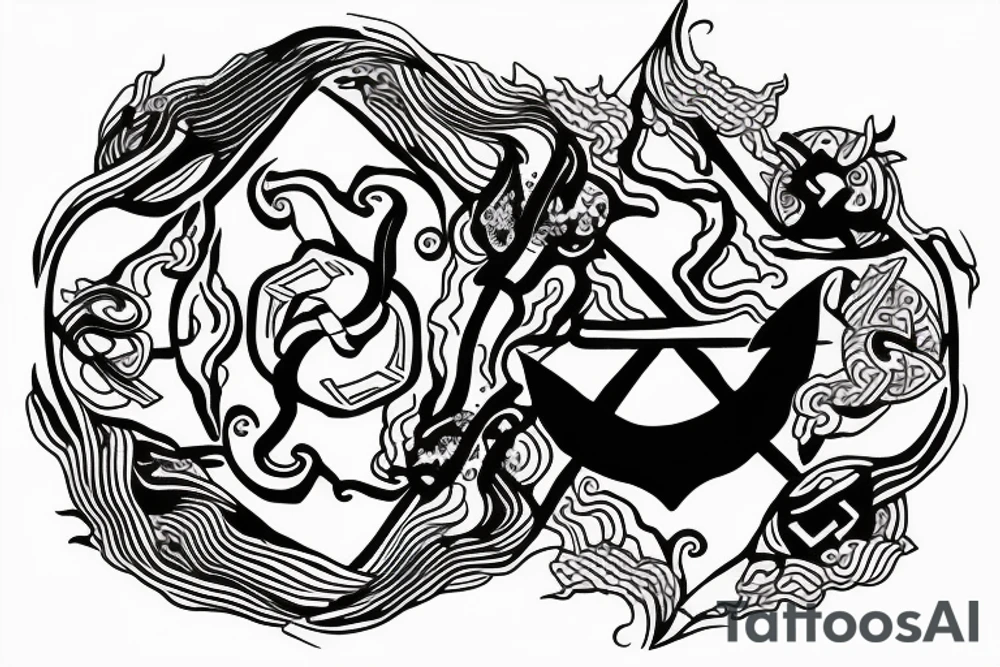 anchor within yin yang depicting the duality of nature but strengthened by the anchor of life. tattoo idea