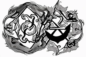 anchor within yin yang depicting the duality of nature but strengthened by the anchor of life. tattoo idea
