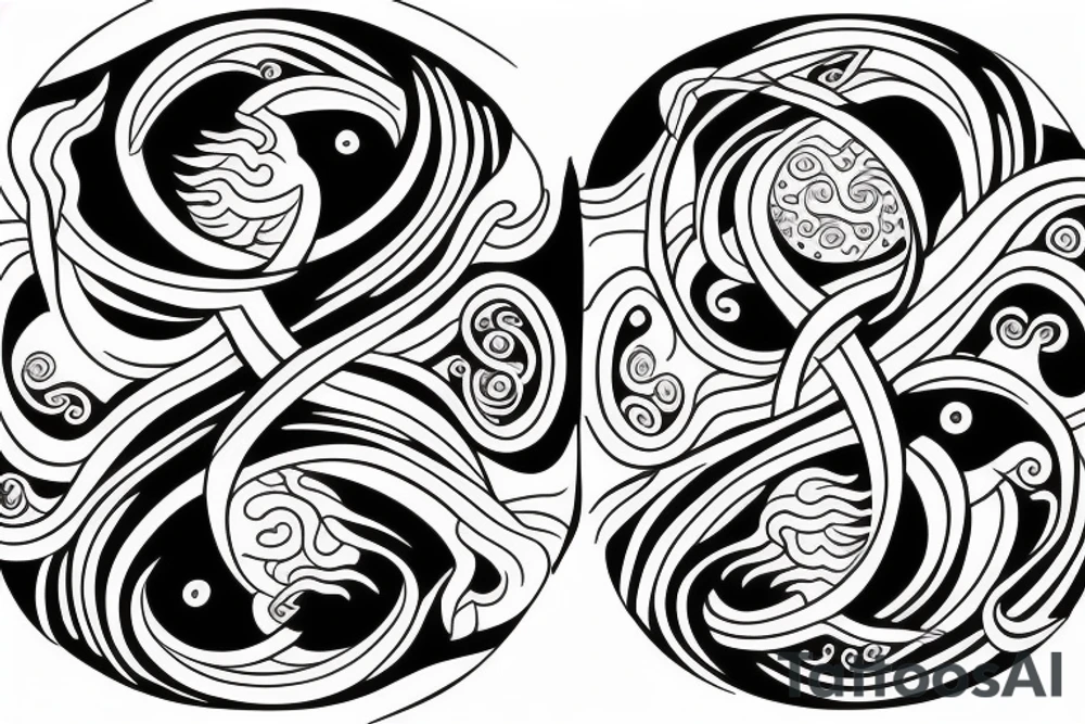 yin and yang within yin and yang loop tattoo idea