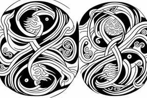 yin and yang within yin and yang loop tattoo idea