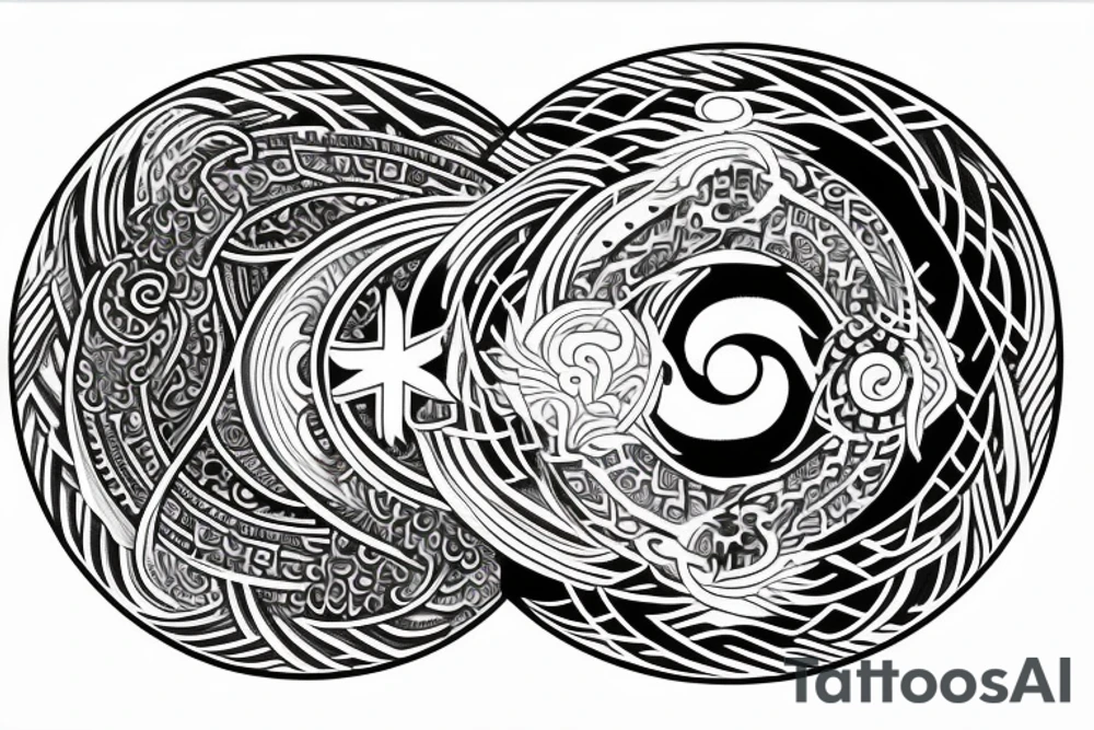 yin and yang within yin and yang loop tattoo idea