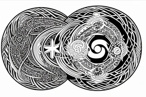 yin and yang within yin and yang loop tattoo idea