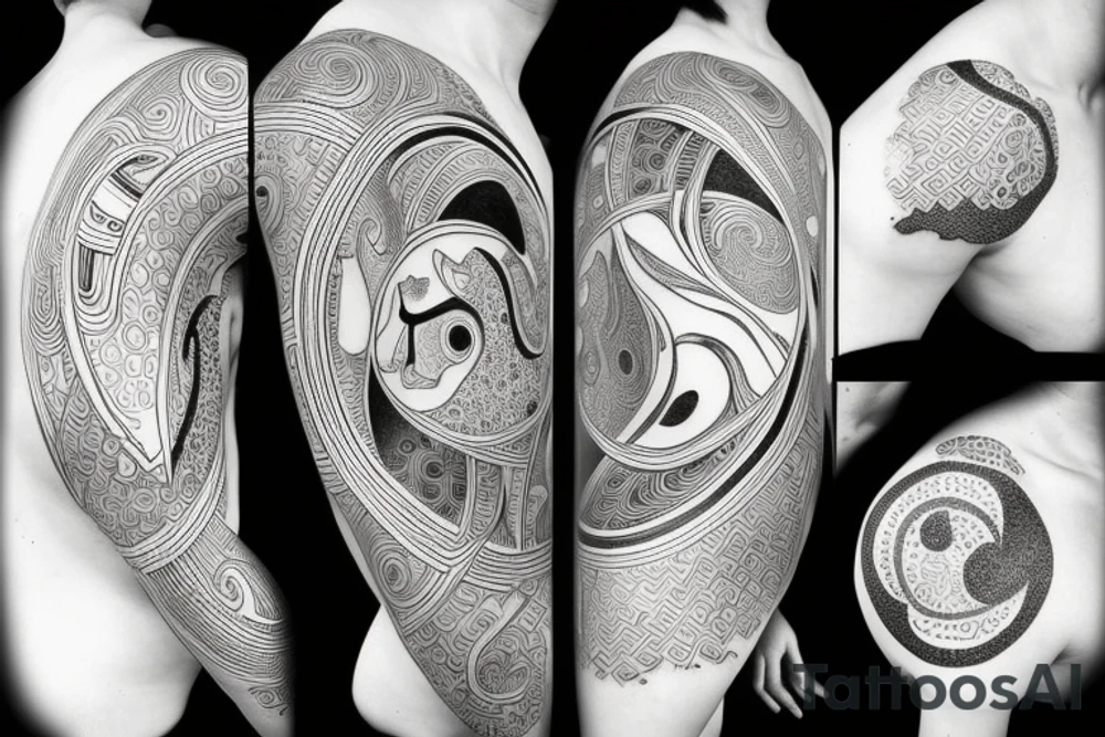 yin and yang within yin and yang loop tattoo idea