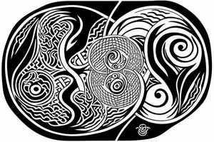 yin and yang within yin and yang loop tattoo idea