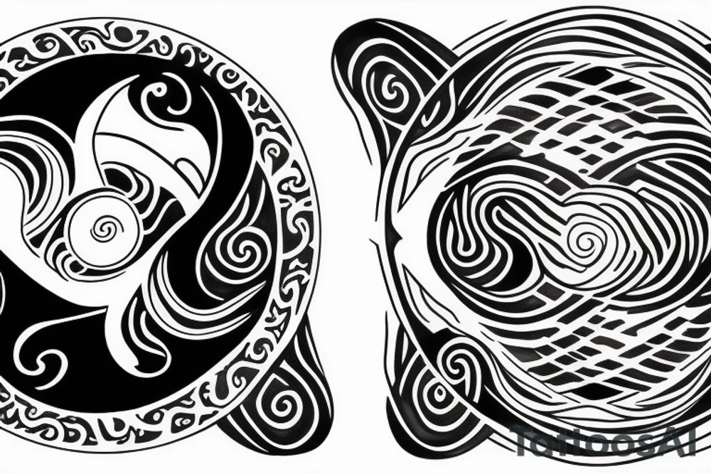 yin and yang within yin and yang loop tattoo idea