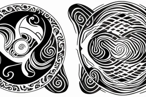 yin and yang within yin and yang loop tattoo idea