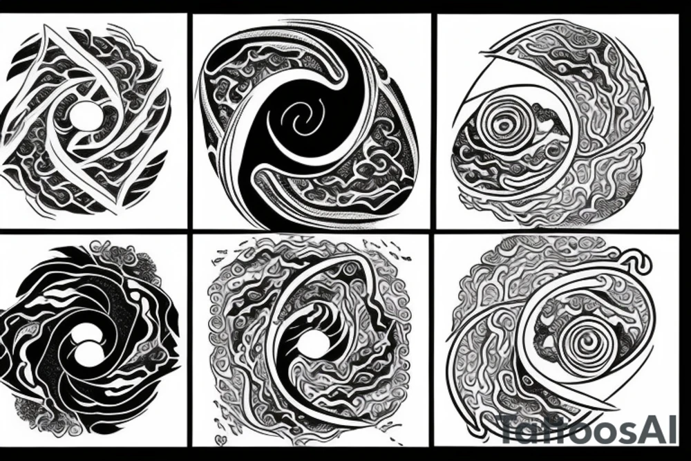 yin and yang within yin and yang loop tattoo idea