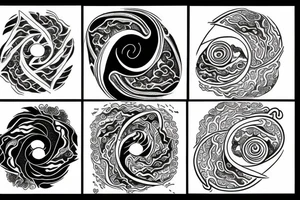 yin and yang within yin and yang loop tattoo idea