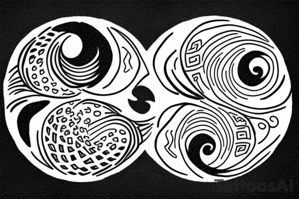 yin and yang within yin and yang loop tattoo idea