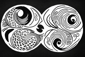 yin and yang within yin and yang loop tattoo idea