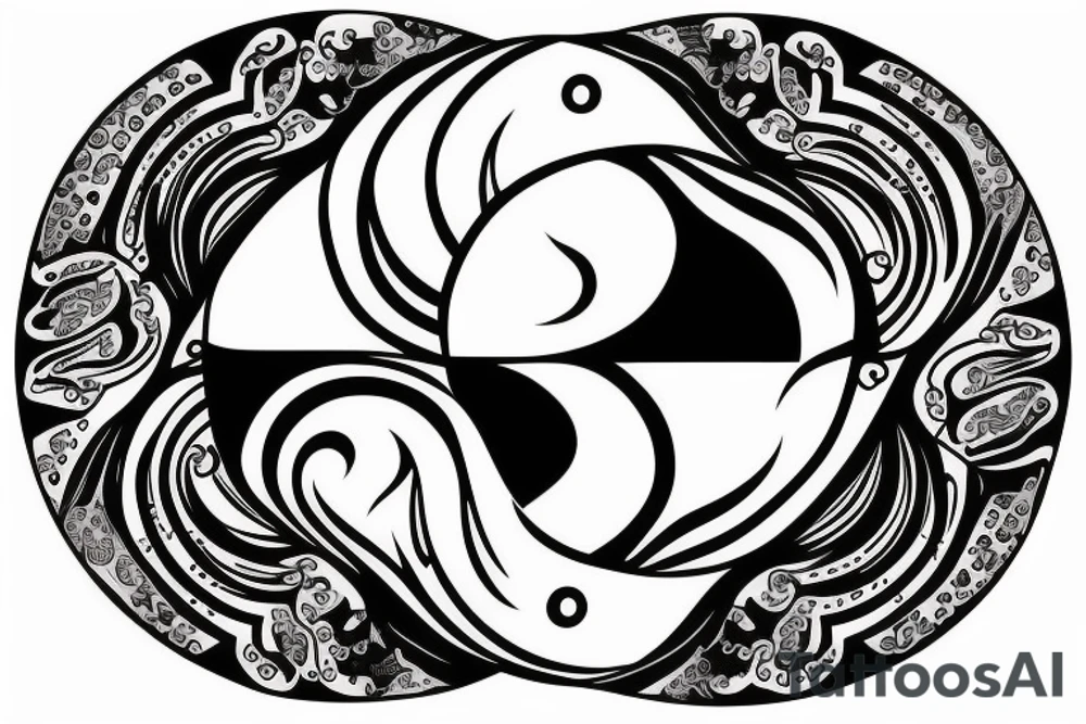 yin and yang within yin and yang loop tattoo idea
