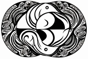 yin and yang within yin and yang loop tattoo idea