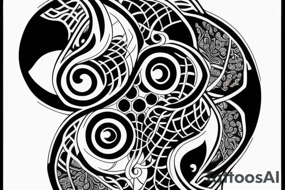 yin and yang within yin and yang loop tattoo idea