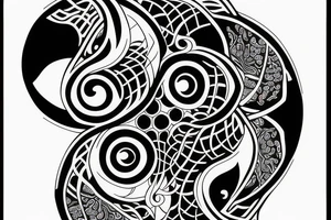 yin and yang within yin and yang loop tattoo idea