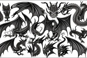 Western-style dragon with wings with Norse scales. tattoo idea