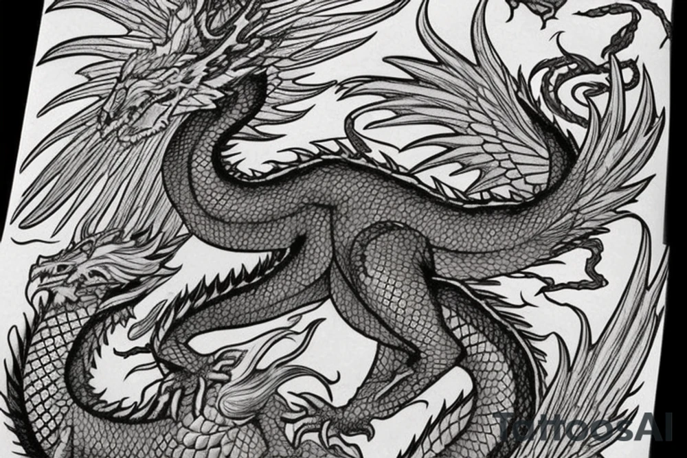 Western-style dragon with wings with norse block like scales.do not use traditional scales on the dragon. the position of the dragon is laying down sleeping. this will go on a female forearm. tattoo idea