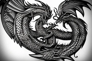 Western-style dragon with wings and Norse rope scales. the position of dragon is laying down sleeping. this will go on a female forearm. tattoo idea