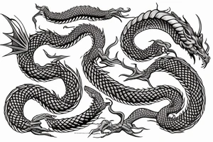 dragon design a tattoo with Norse rope scales laying down for a forearm. tattoo idea