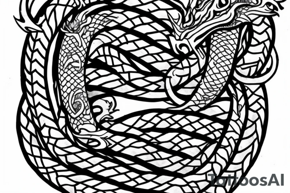 dragon Norse rope scales laying down for a forearm. tattoo idea