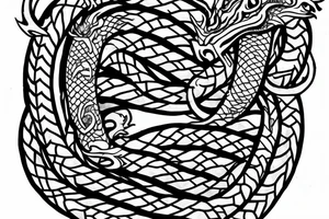 dragon Norse rope scales laying down for a forearm. tattoo idea