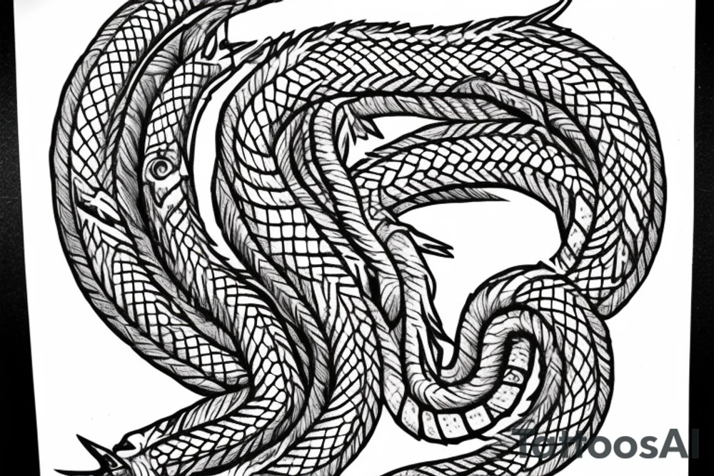 dragon Norse rope scales laying down for a forearm. tattoo idea