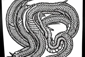 dragon Norse rope scales laying down for a forearm. tattoo idea