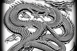 dragon Norse rope scales laying down for a forearm. tattoo idea