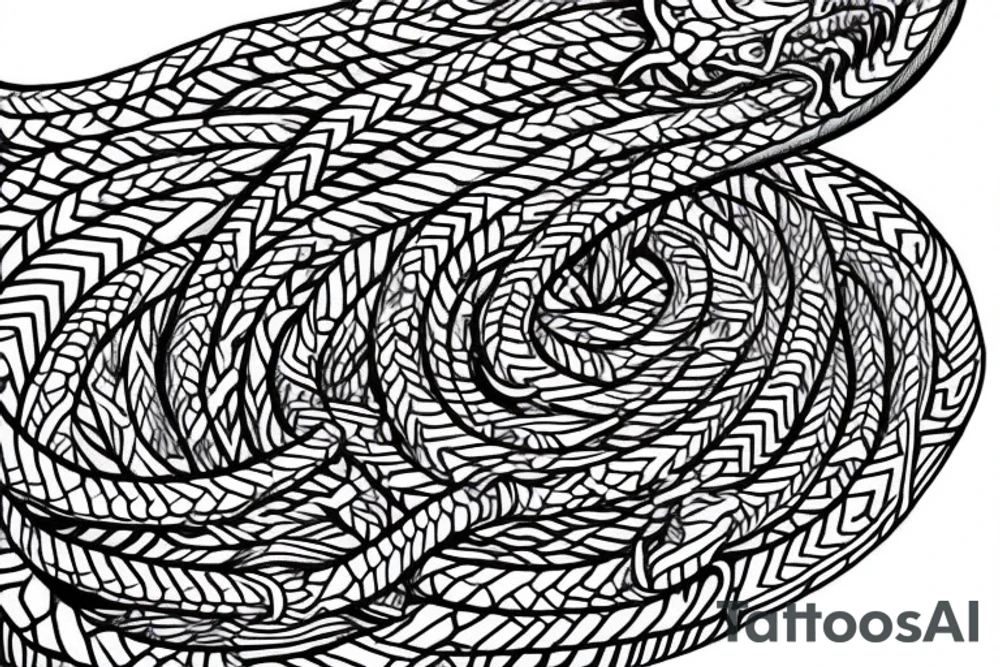 dragon Norse rope scales laying down for a forearm. tattoo idea