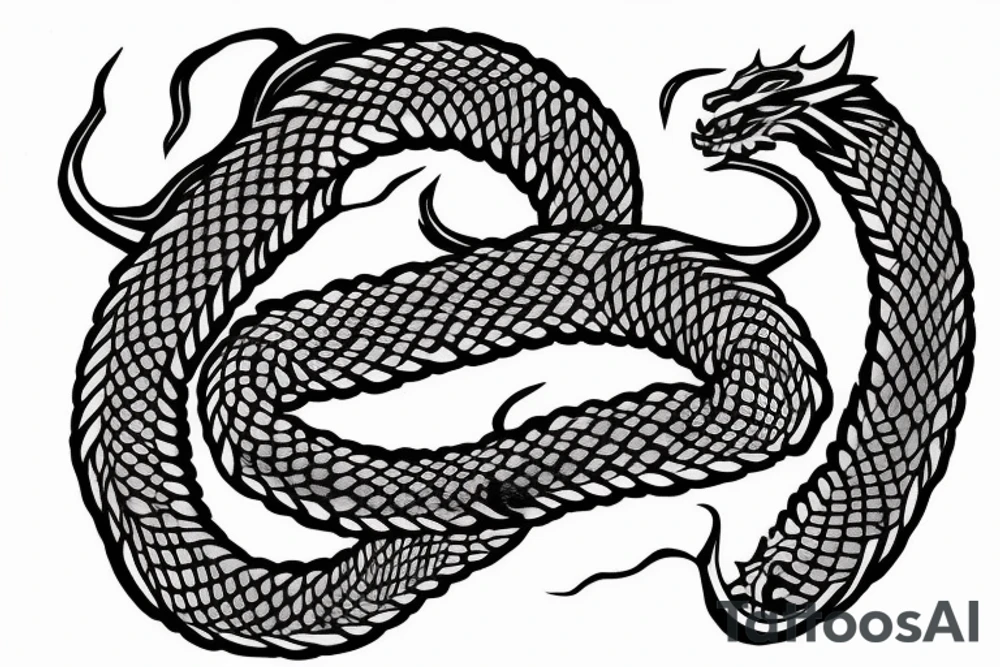 dragon Norse rope scales laying down for a forearm. tattoo idea