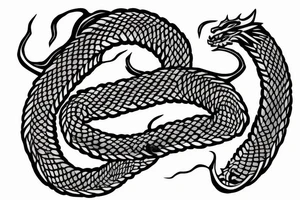 dragon Norse rope scales laying down for a forearm. tattoo idea