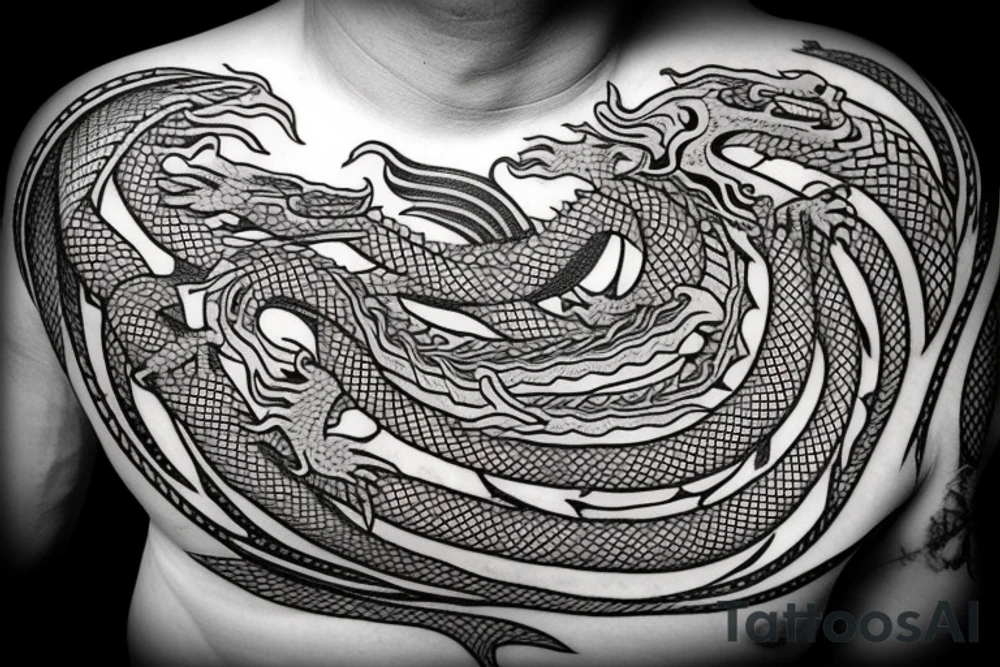 dragon Norse rope scales laying down for a forearm. tattoo idea