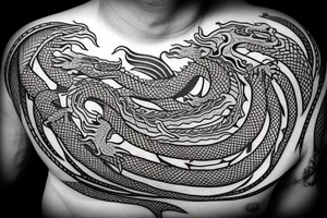 dragon Norse rope scales laying down for a forearm. tattoo idea