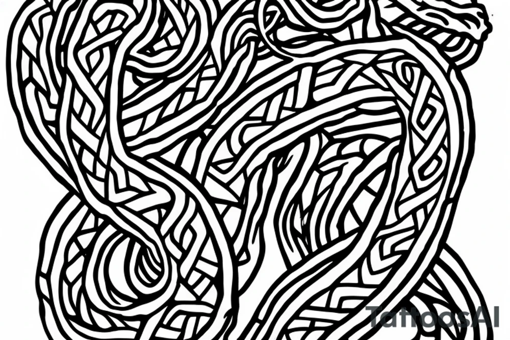 dragon Norse rope scales laying down for a forearm. tattoo idea