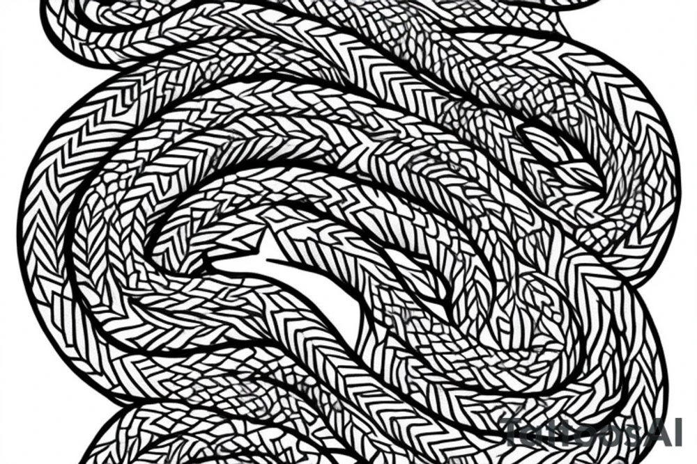 dragon Norse rope scales laying down for a forearm. tattoo idea
